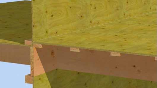 Install a bead of sealant along the sheathing directly below the balcony joists to provide for air barrier continuity. 3 4 3.