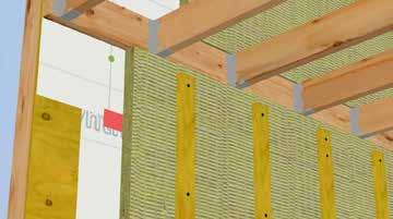 Install ROCKWOOL COMFORTBOARD and secure in place with strapping.