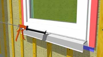 Apply sealant between the metal flashing and