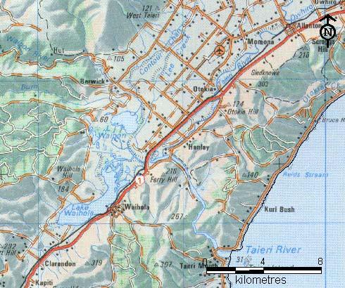3 Figure 2.1 Location map - Lake Waipori and Lake Waihola The lakes are shallow and lie only slightly above sea level.