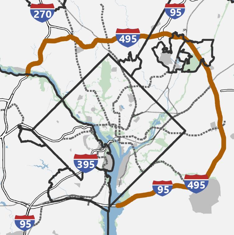 I-495 MANAGED LANES PROPOSED MAJOR ADDITION VISUALIZE 2045 From the American Legion Bridge to the Woodrow Wilson Bridge Basic Project Information Project Length 22 Miles Anticipated Completion.