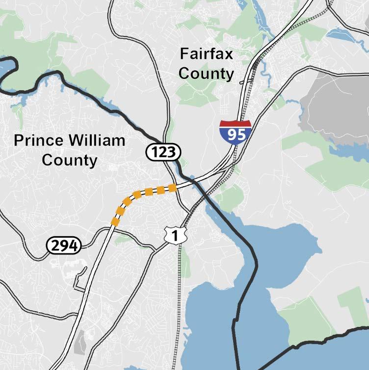 I-95 SB AUXILIARY LANE PROPOSED MAJOR ADDITION VISUALIZE 2045 From VA 123 to VA 294 Basic Project Information Project Length 1.5 Miles Anticipated Completion...2028 Estimated Cost of Construction.$27.