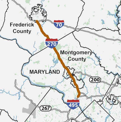 I-270 MANAGED LANES From I-495, Capital Beltway to I-70/US 40 PROPOSED MAJOR ADDITION VISUALIZE 2045 Basic Project Information Project Length 34 Miles Anticipated Completion.