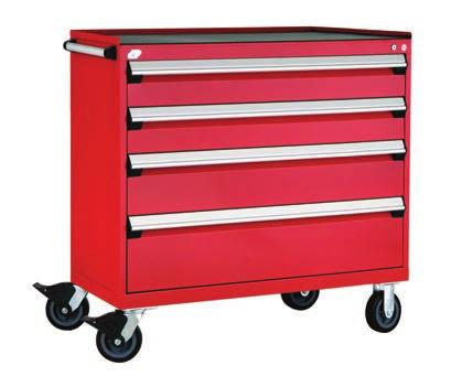 "R" Heavy-Duty Mobile Cabinet R5BHG-3403 The "R" mobile cabinet is one of the safest on the market. The Lock-In mechanism is activated with one hand, leaving the other free.
