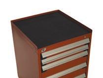 Accessories Cabinet Tops Steel Top with Rubber Mat RC32 Laminated Hardwood Top WS14 Stainless Steel Top Painted Steel Top Non-slip rubber surface; Sides and back formed with a double fold : 1" high.