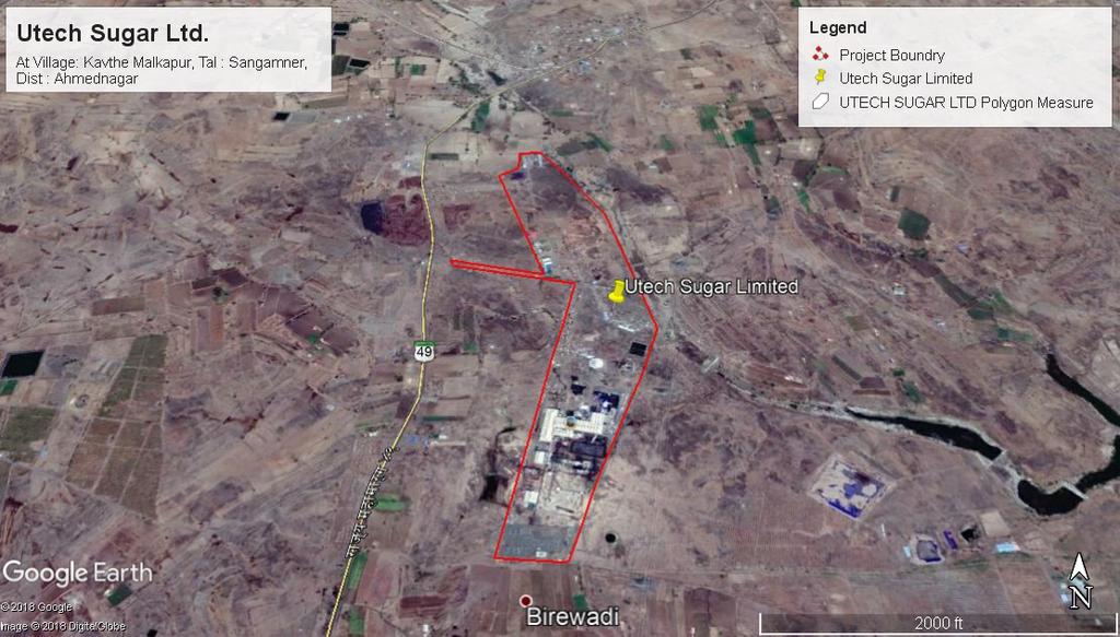 Fig. 3.2 Google Image of the Project Project Implementation Schedule The promoters have planned to complete the proposed integrated expansion by October 2019. 3.1 Land and site development The sugar factory has already in possession land of about 45.