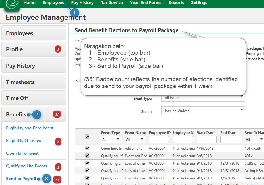 Top segment Figure 9 The top filters are available to provide you with