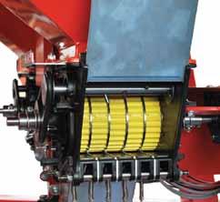 adapts to different crop by simply changing the dosing roller.