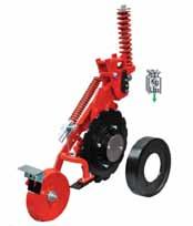 DISC COULTER DRILL RANGE COMBINATIONS FOR THE OPTIMAL DEPTH The exclusive Gaspardo depth control system guarantees a uniform crop emergence on very uneven terrains as well.