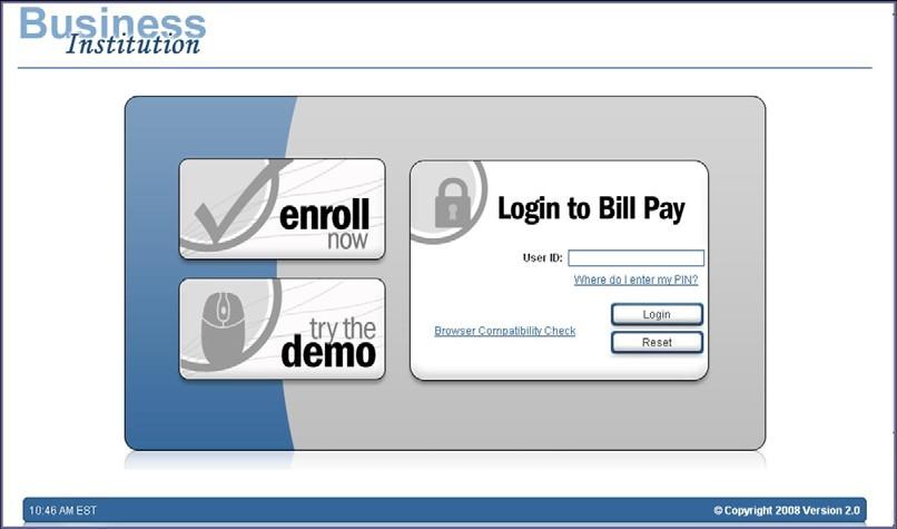Enrollment & Login First time business users will need to enroll to receive access to MyCoVantage Business Bill Pay.