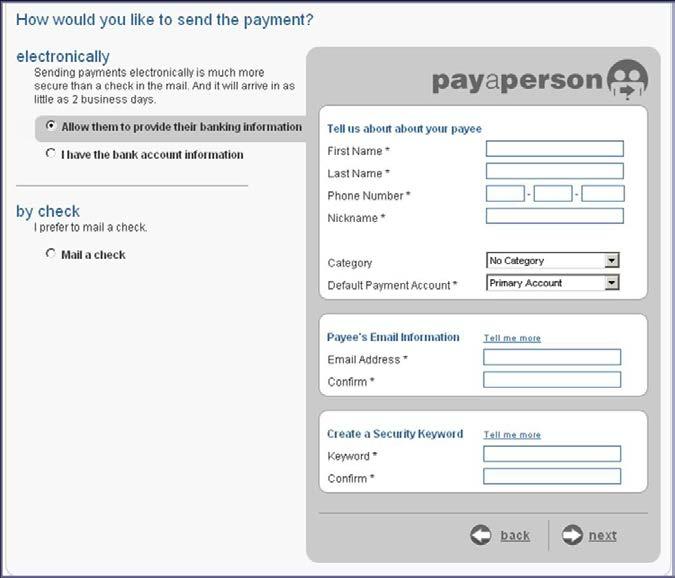 If the business user selects the statement, Allow them to provide their banking