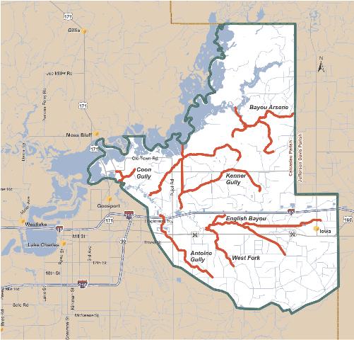 PROJECT AREA The English Bayou Basin consists of approximately 57,360 acres;