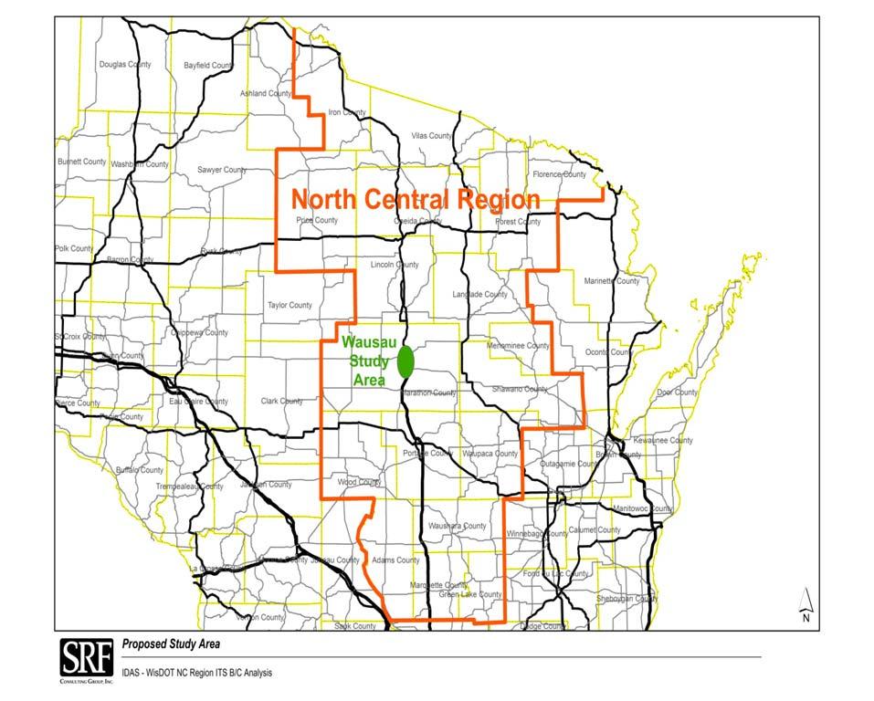 1.2 PROJECT CORRIDOR The analysis was performed for the segment of the TOIP Wisconsin River Corridor in the Wausau area consisting of USH 51 from Maple Ridge Road (Exit 181) north to CTH
