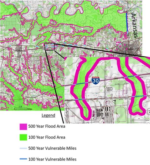 Flooding Assets vulnerable to flooding were identified using Federal Emergency Management Agency (FEMA) flood plain data (Figure 23).