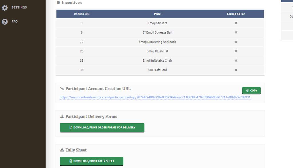 Step 6: Getting Ready for Delivery On the Group Leader dashboard you will find the Download/print Order Forms for delivery and Download/print Tally Sheet buttons.