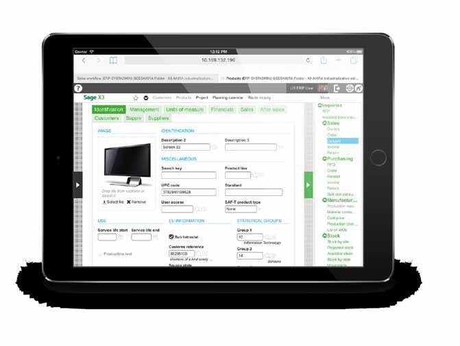 5 Personalised Web and mobile user experience Sage X3 introduces a better, more personal user experience with secure web and mobile technology at its