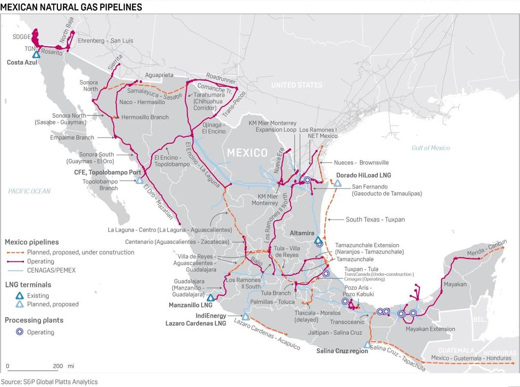 Major delays on Mexico s interior gas pipelines Mexican Pipeline Construction Tracker Project Details Start Date Tracker Pipeline Import Corridor Capacity MMcf/d Original ISD Estimated Start 6/1/2018