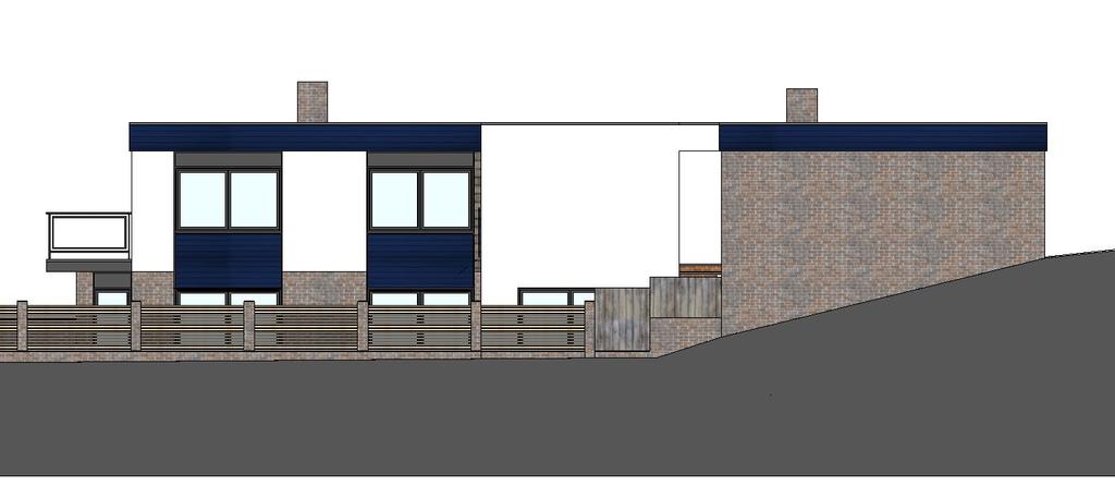 fence on boudary REAR ELEVATION AS PROPOSED (WEST) 1:100 @ A3 SIDE ELEVATION AS