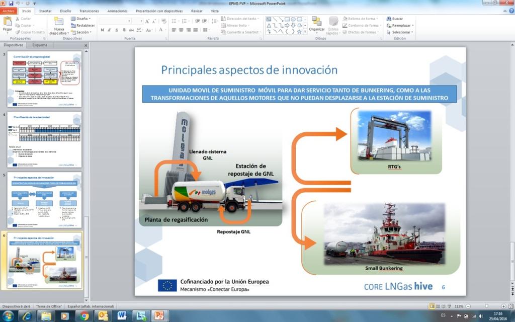 Project info Valencia-LNG/CNG mixed station for vehicles and small boats EPM5 EPM5 aims at building a mixed station (land-maritime vehicles) within the port domain, contributing to LNG