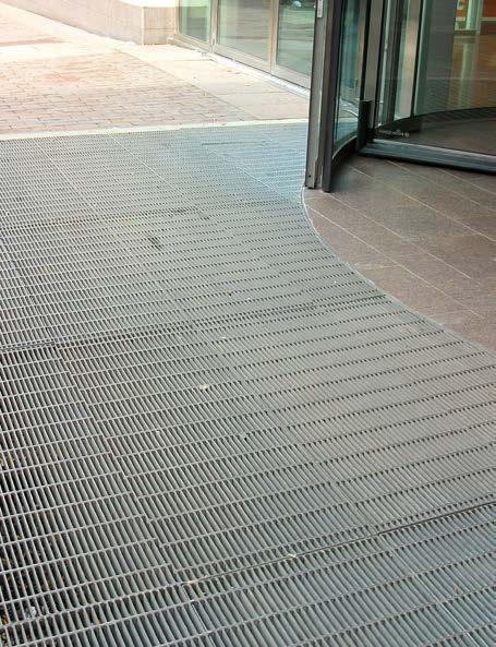 Entrance gratings pressure welded Pressure welded entrance gratings are suitable for most entrances and are flexible when it comes to loads.