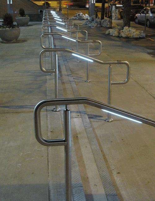 Handrail To provide guidance Required on stairs with 2 or more risers and ADA ramps with a rise of 6 inches Handrails are not required on walking surfaces