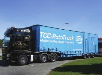 Onshore, TCC RotoMill units can be operated by diesel engine or electric motor, delivering processing speeds of up to 10 metric tonnes per hour Onshore mobile processing TCC RotoTruck Delivering all