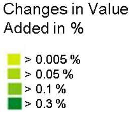 weight induce changes in Value Added Region 4 GDP 800 Region 1