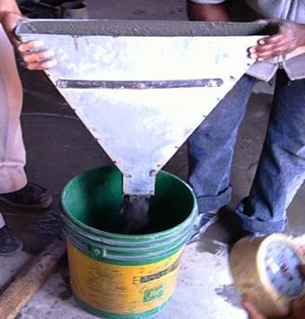 V-Funnel Test at T 5min V (T5min) Funnel test is used to determine the segregation resistance of the concrete. In this test bottom lid of apparatus is opened after period of 5 minutes.