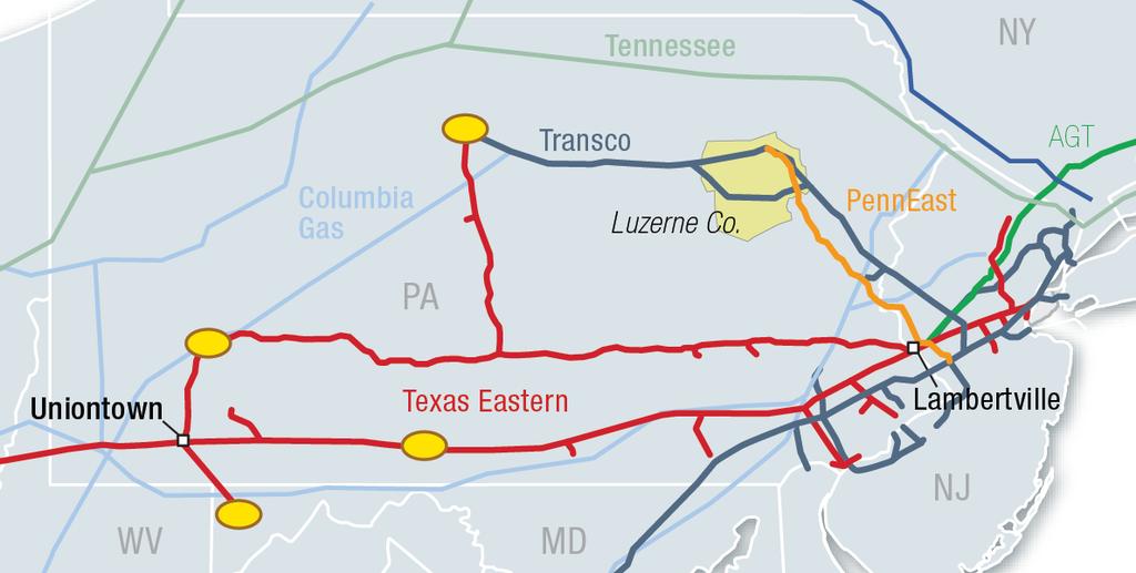 PennEast & Texas Eastern Marcellus to Market Project Providing direct connection to abundant, affordable Northeast Pennsylvania Marcellus supplies with growing Texas Eastern M3 market Project Scope