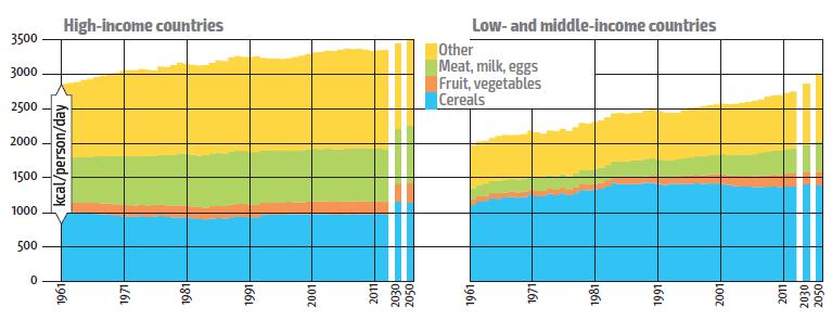 Food demand (AT 2050) Per person calorie intake 1961 2050 Source: