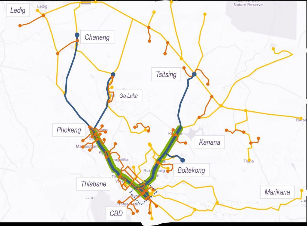 Full RRT Network BRT SEGREGATED LANES MAIN ROUTE (6) DIRECT (19)