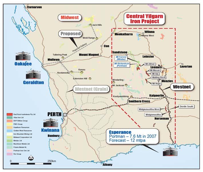 Jupiter s Australian DSO/Hematite Strategy - Central Yilgarn consolidation JMS has positioned itself as the consolidator of undeveloped Central Yilgarn iron ore deposits.