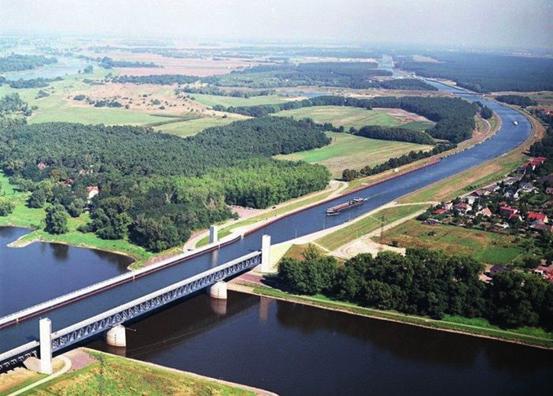 The Magdeburg Water Bridge on the Rhine River The Gambsheim Lock on the Rhine River Poland plans to invest EUR 15 billion to revive its part of international waterways E-30 (the
