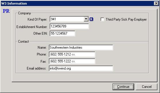 From the Payroll module, select Process / Year End / Print W2 s and 1099 s. Figure 4.