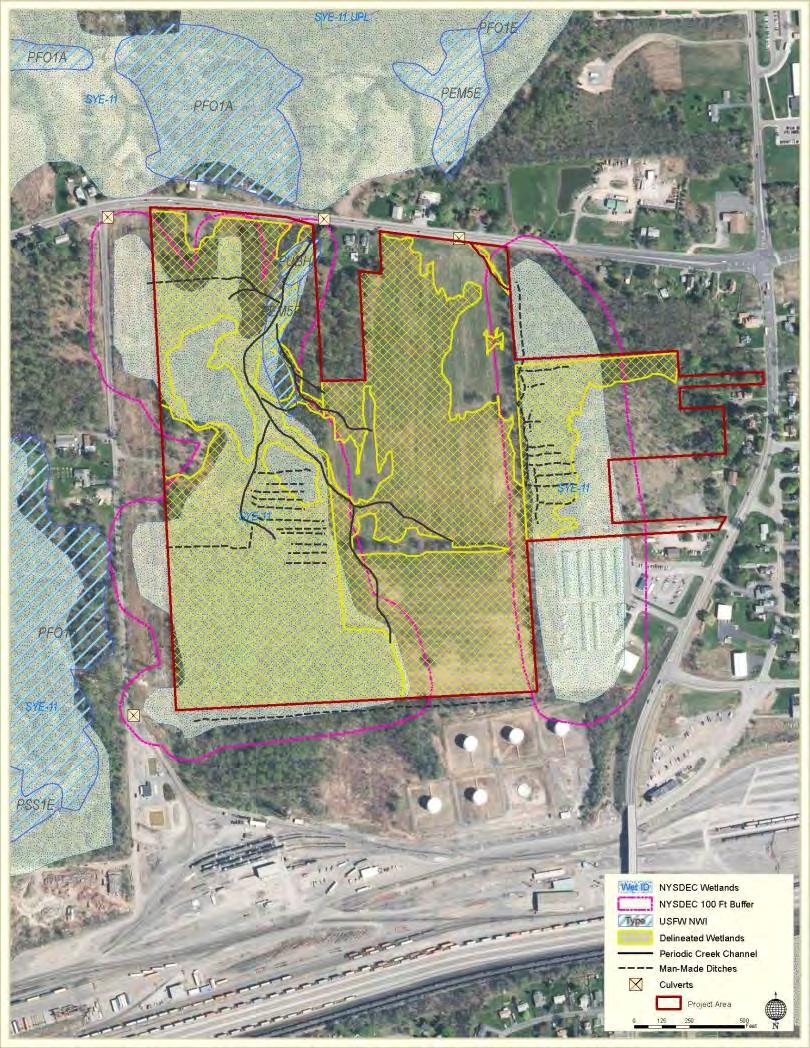 Most of existing site currently wetlands Wetland delineation completed by AES in 2015 & 2016 64.