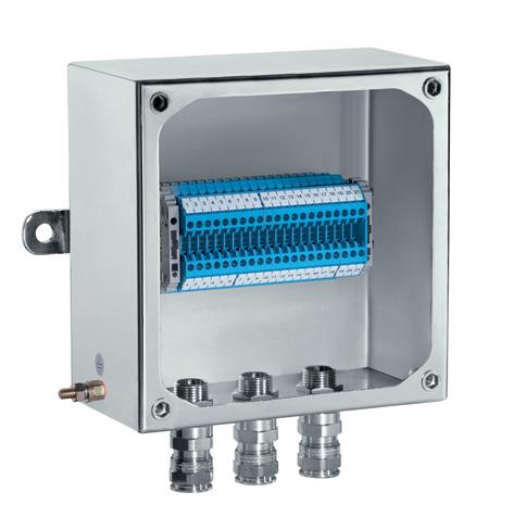 Ex e Junction and Terminal Boxes and Enclosures SL Ex e stainless steel The SL series is a range of six compact junction and terminal boxes which provide the ideal solution for small applications.