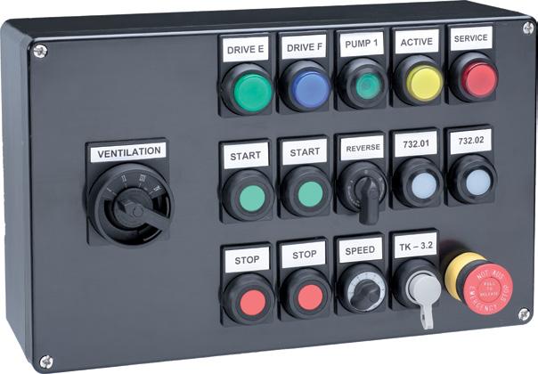 Ex e Control Units and Control Stations GLCP - Ex e GRP control stations The GLCP control stations are manufactured from glass fiber reinforced polyester supplied with a smooth surface finish to