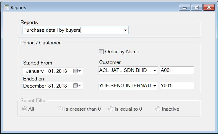 To Print Reports Select report from drop down list Select Start and End date for data that you want. Select first and last Customer ID that you want.