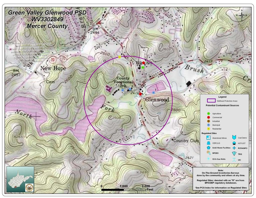 Figure 1: Source Water Protection Area Green Valley-Glenwood PSD