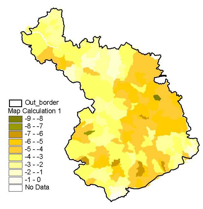 Change in Precipitation under Climate Scenario Conditions Mean annual precipitation 2001-2005