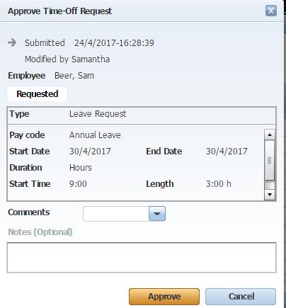 Managing a Time-Off Request from Self-Service Your colleagues must request time-off via the portal or the Kronos App. When they do this it will come through for your authorisation.