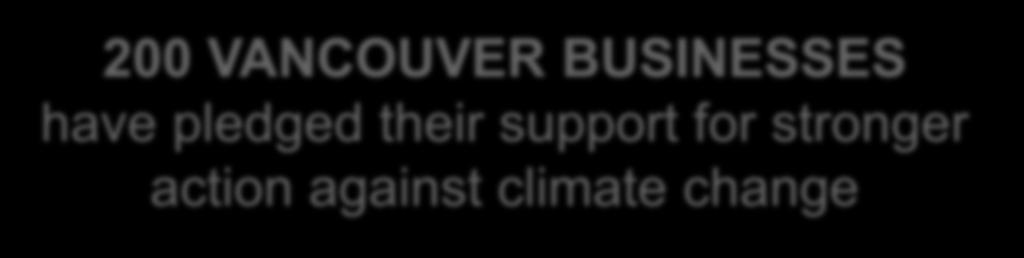 ENGAGING THE BUSINESS COMMUNITY Climate Pledge for COP21 200 VANCOUVER