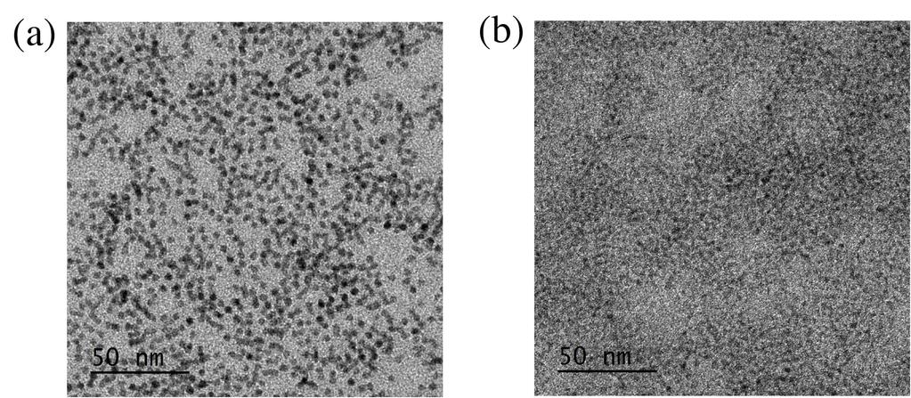 I. Transmission electron microscopy of PbS and Zn-CIS QDs Figure S1. TEM characterizations of PbS QDs (a) and Zn-CIS QDs (b).