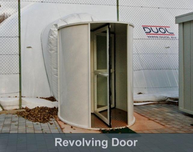 REVOLVING DOOR DUOL revolving doors are the most efficient method of moving people in and out of an air structure.