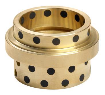 Cast Bronze with graphite inserts This bearing with or without flange are made of casted bronze material with special embedded solid lubricant.