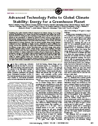 There are differing views on the role of technology in climate mitigation. Hoffert, M. et al. (22).