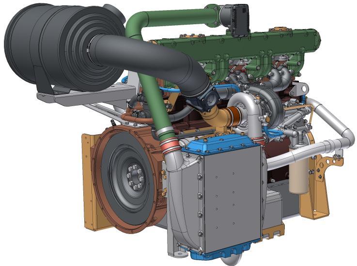 Engine CHP unit is driven by gas combustion engine TG 85 G5V NX 86, product of TEDOM.