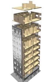 Mass timber appeal Reduced embodied carbon Stadhaus, London, UK Volume of wood used 950 m 3 Carbon sequestered and stored (CO 2 e) Avoided greenhouse gases (CO 2 e) Total potential