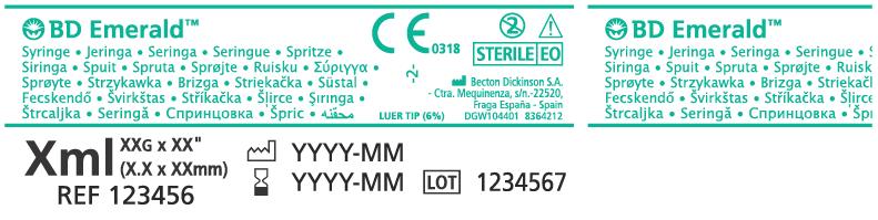 BD Sàrl Unit pack label, Syringe with pre-attached