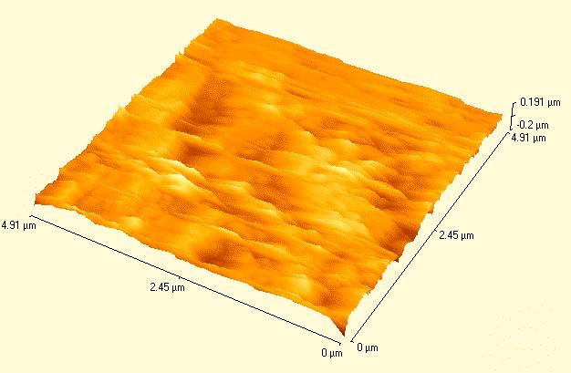AFM cross-sectional images of the surface of: g) As polished carbon steel (control); h)